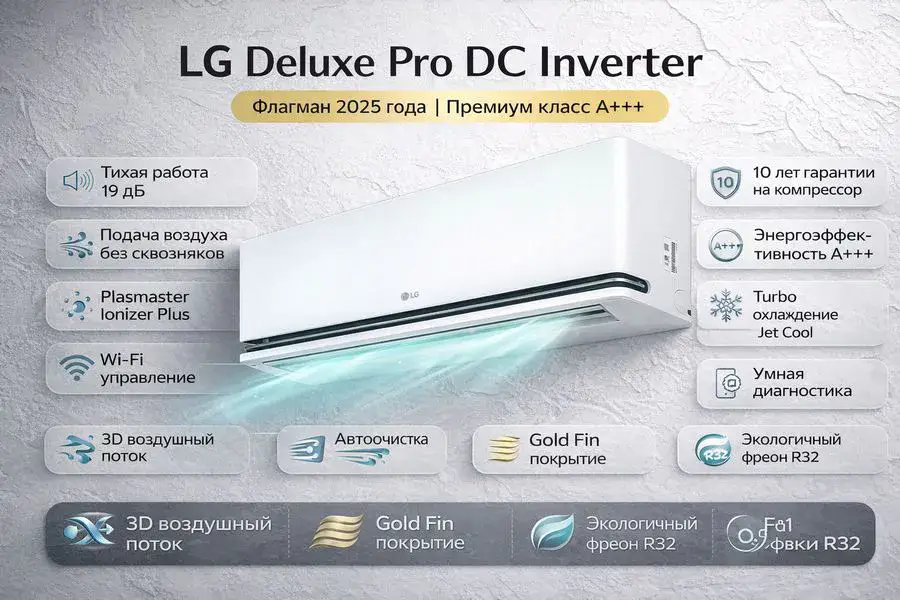 Кондиционер LG Dualcool Deluxe Pro
